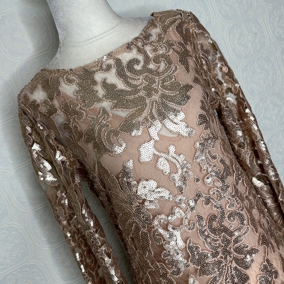 Mango | Sheer Sequin Mini Dress with 3/4 Flared Sleeves - Picture 9 of 13